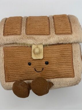 Jellycat Brown Plush Treasure Chest with Gold Latch